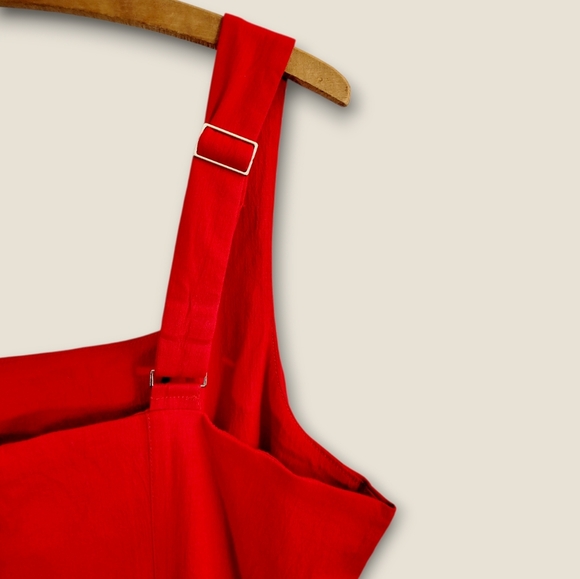 NWT ABERCROMBIE & FITCH Tik Tok Fave MILA Fit Flare Red Midi Dress XL TALL New - Picture 7 of 13